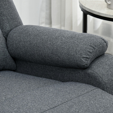 HOMCOM Recliner Ручна вантажопідйомність до 150 кг Льон Реклайнер для телевізора Реклайнер для телевізора з бічною ручкою та підставкою для ніг