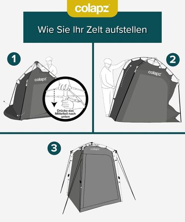 Намет для душу та туалету Colapz – портативна роздягальня для кемпінгу, сірий, 2,1 м
