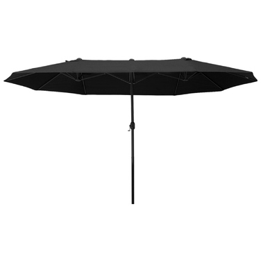 Outsunny Parasol Garden Parasol Market Parasol Double Parasol Patio Parasol з ручною рукояткою Чорний овал 460 x 270 x 240 см