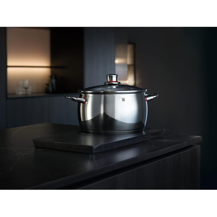 Набір каструль WMF Quality One Induktion 6-ти з нержавіючої сталі з кришкою з термостійкого скла, 6 предметів