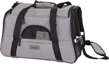 Складна сумка для собак lionto, Дорожня сумка для домашніх тварин, коробка для перенесення собак, сумка-літак для собак, сірий Сірий 48,5 х 27 х 31,5 см