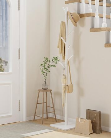 Дерев'яна вішалка для одягу Yawinhe, 180 см, 8 гачків, 3 рівня, для передпокою