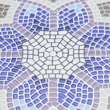 Набірний стіл для саду Ø60 x H71 см, стійкий до погодних умов, балконний стіл з металу, обідній стіл для вулиці, похідний стіл, приставний столик, круглий стіл для тераси, саду або балкону, блакитно-білий