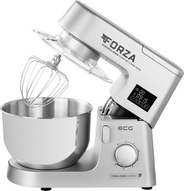 Кухонний комбайн ECG FORZA 5500 Giorno Argento 1500 Вт сенсорний світлодіодний дисплей сріблястий