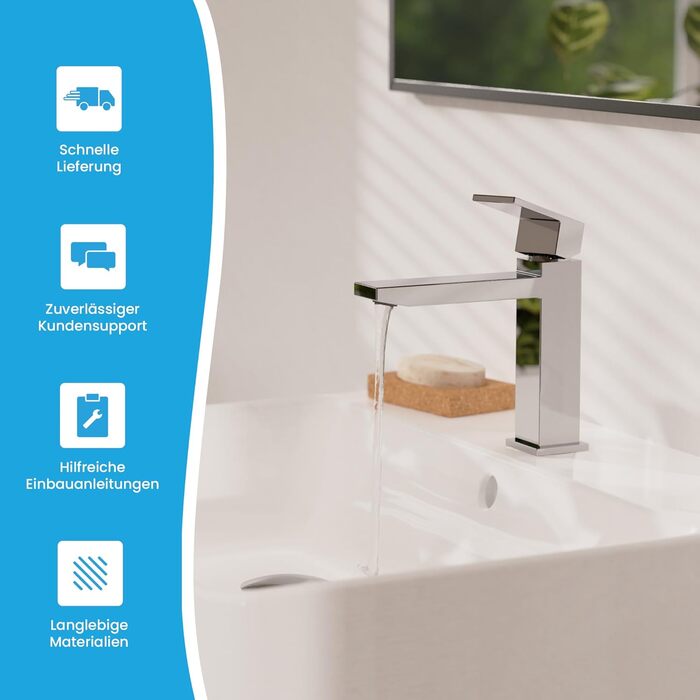 Змішувач для ванної кімнати Bächlein Imatra - хром, однорідний дизайн