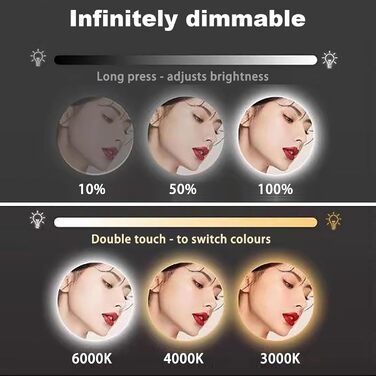 LED дзеркало для ванної кімнати з підсвічуванням, 70 см, правий крій