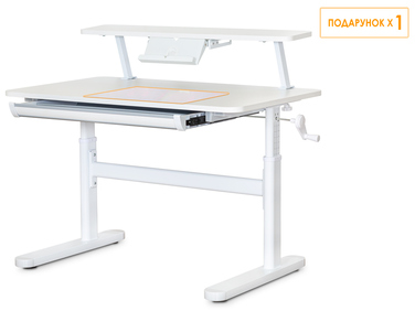 Дитячий стіл Evo-Kids TH-210 з полицею S50 XL White (арт.TH-210 W + BD-S50 XL)