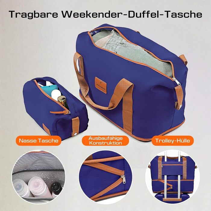 Набір валіз Joyway 5 предметів з ABS пластику, розширюваний, з TSA замком та 4 колесами (Marineblau)