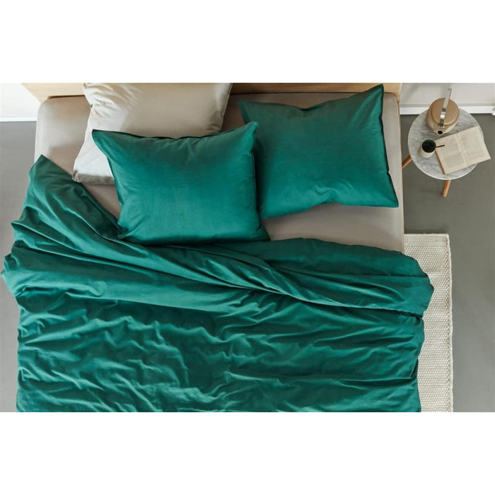 Комплект постільної білизни Beddinghouse Cotton Колір рибної пастки темно-зелений, розмір 155x220см80x80