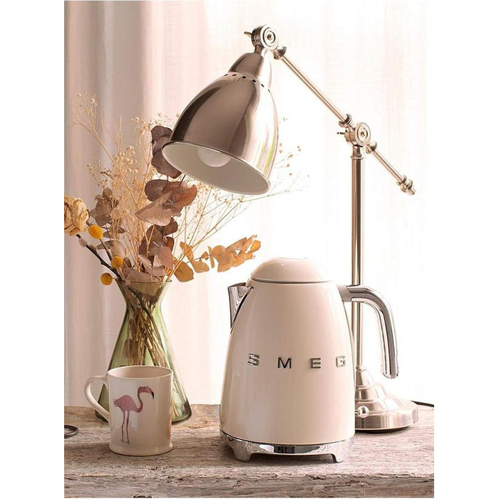 Електричний чайник Smeg KLF03CREU 1.7L, кремовий колір, з нержавіючої сталі, антинакипний фільтр, автоматичне відключення, 2400W
