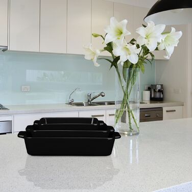 Набір форм для запікання Relaxdays, 3 шт., кераміка, чорний