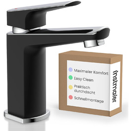 Змішувач для ванної кімнати Instmaier Amelie, одноlever, з міді (чорний/хром)