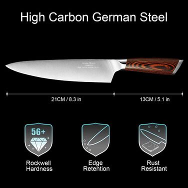 Професійний ніж для кухні Nakiri, 7 дюймів, ніж-сіка, з високоякісної нержавіючої сталі, гостре лезо для кухні та ресторану