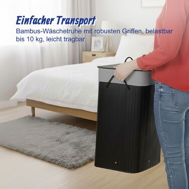 Кошик для білизни Relaxdays з бамбука з 2 відділеннями