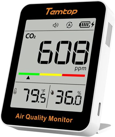 Temtop C1 - CO₂ монітор, термометр та гігрометр: точне вимірювання якості повітря вдома, в офісі, школі