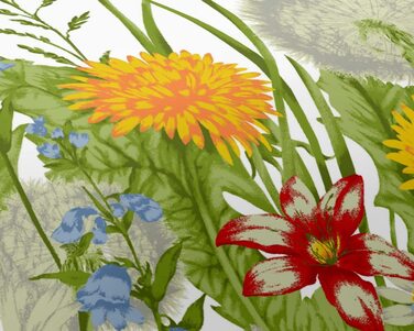 Постільна білизна Fleuresse Mako Satin, Літня квіткова галявина, барвиста (155 x 220 см, односпальна)