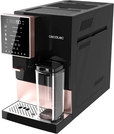 Кавомашина автоматична Cecotec Cremmaet Compactccino Black Rose, 19 bar, Thermoblock, молочник, подрібнювач зерен, 1,1 л резервуар для води