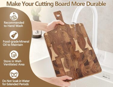Обрізні дошки XINZUO з акації (35x25x2.6 см) - дерев'яне кухонне рішення з антиковзаючими ніжками та зручним ручним захватом