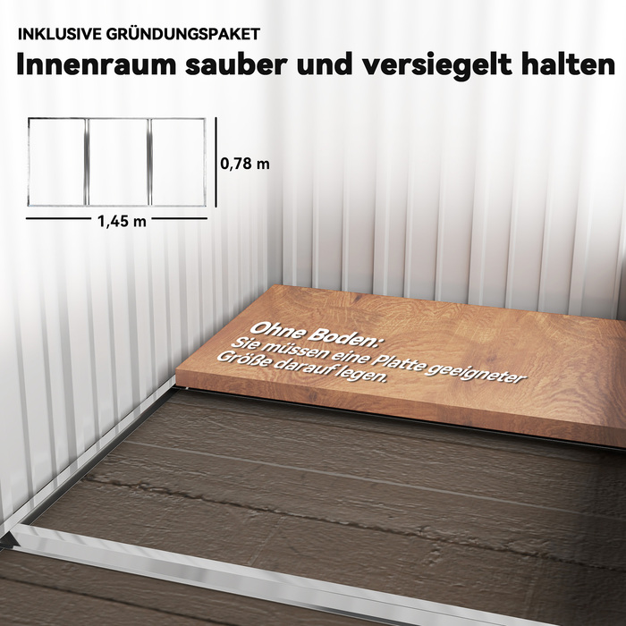 Сарай для інструментів на вулиці, з хвильового металу, з дизайном стін, регульовані полиці, замикаючі двері, темно-сірий