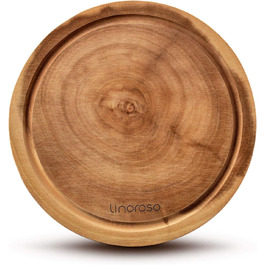 Кругла дерев'яна дошка Linoroso 25,4 см з каналом для соку, неслизька, стійка до порізів, антибактеріальна