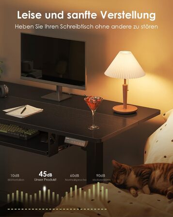 Електричний стіл OffiGo, 100x50 см, з підставкою для клавіатури, 3 режими пам'яті, для роботи та навчання, білий