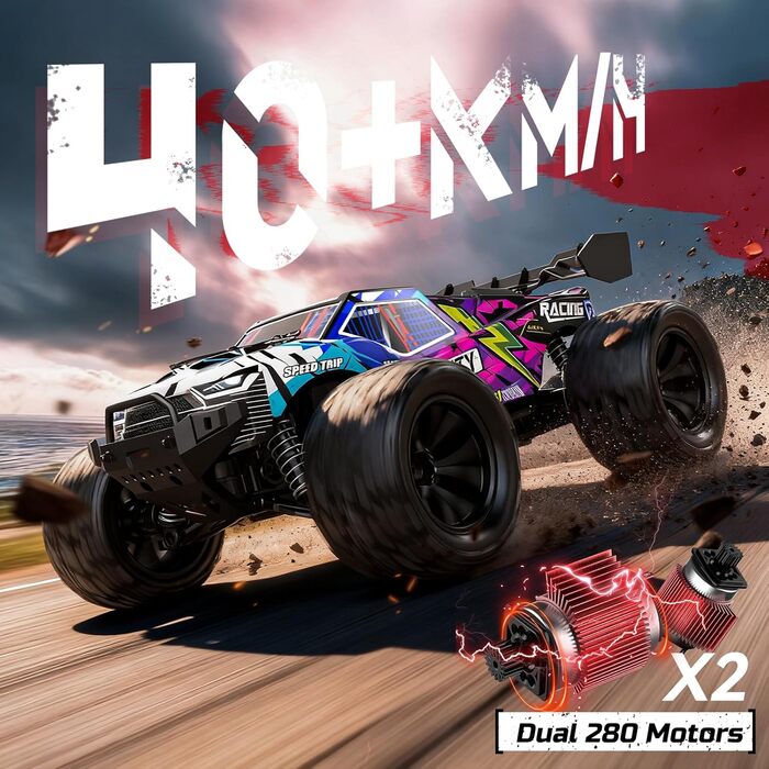 Радіокерований позашляховик DEERC 9205E 1:10 48 км/год 4WD з двома акумуляторами - іграшка для дітей та дорослих