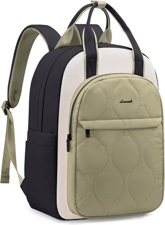 LOVEVOOK Рюкзак для жінок, рюкзак для ноутбука, шкільний рюкзак для підлітків, легкий рюкзак з підкладкою, великий робочий/навчальний рюкзак, елегантний рюкзак для університету, подорожей (B-бежевий, 15.6 дюймів)