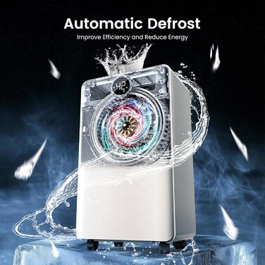 Електричний осушувач повітря CHIVALZ 12л/24г для приміщень до 120м³ (30м²), 3 режими роботи, таймер 24г, автоматична відтавлювання (білий)