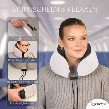 Набір для подорожей Cozyor 4-в-1: подушка для шиї, маска для сну, подушка для подорожей та плед 2 в 1, навушники, з кріпленням для рюкзака та валізи, червоний. Плед + подушка для шиї + маска для сну + навушники