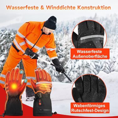 Гріючі рукавички Netraty для катання на лижах, велосипеді, мотоциклі. 7.4V, 6400mAh, 3 режими нагріву, зимові рукавички (M)