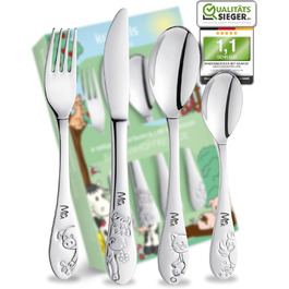 Дитячий столовий прилад Farmfreude з гравіюванням імені - персоналізований набір столових приладів для дітей, подарунок на хрещення