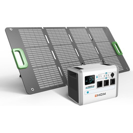 EHOM Портативна електростанція EP1650, 1024Wh, 1650W (2700W пік), LiFePO4, сонячна панель, USB-C, 400W сонячна зарядка, тиха, резервне живлення для дому, подорожей, кемпінгу та саду
