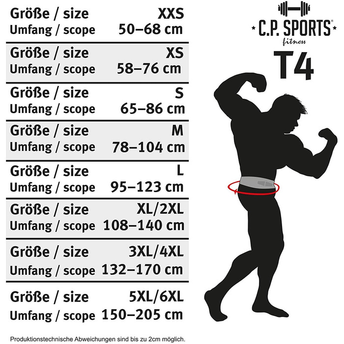 Професійний комплект C. P. Sports-шкіряний пояс для важкої атлетики засоби для підтягування / бодібілдинг, пауерліфтинг, силові тренування, Важка атлетика, Фітнес / гімнастика / Чорний Для чоловіків і жінок (XL)