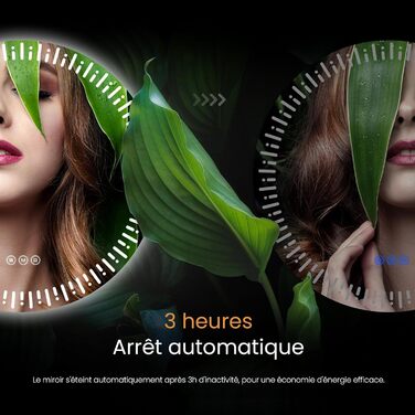 Круглий дзеркало для ванної кімнати EMKE з LED-підсвічуванням, діаметр 60 см, з антизапарюванням + сенсорний вимикач + 3 кольори світла, сучасний дизайн