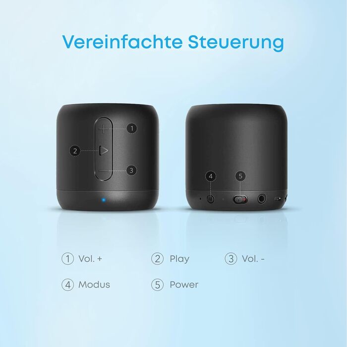 Портативна Bluetooth колонка Anker Soundcore Mini, чорна: 15 годин роботи, FM радіо, потужний бас, Bluetooth 20 м