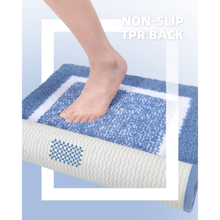 Килимок для ванної кімнати COLOR&GEOMETRY 60x110 см, неслизький, швидковисихаючий, для ванної, душу, пральні
