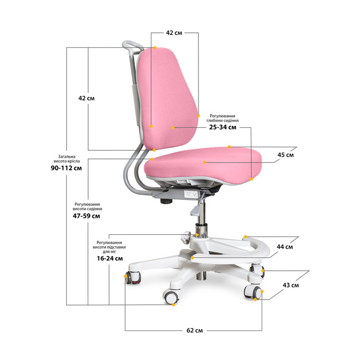 Дитяче крісло Evo-Kids Mio Ergo Lite Pink (арт.Y-507 Lite KP)