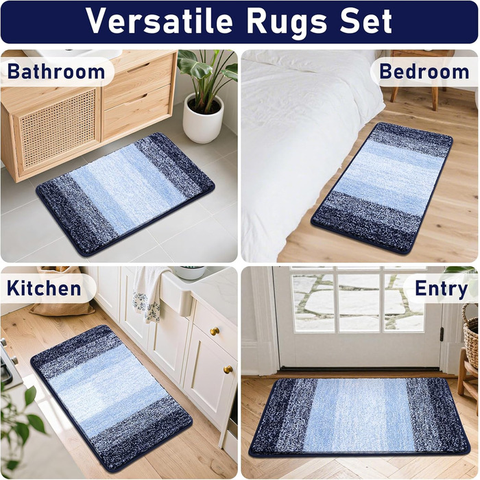 Набір килимків для ванної кімнати Bsmathom, 4 шт. з кришкою для унітазу, м'які, швидковисихаючі, нековзні, можна прати в пральній машині, килимки для ванної з U-подібною контуром, килимок для унітазу, помаранчевий (18'x26'+20'x31'+U20'x24'+Cover19'x21')