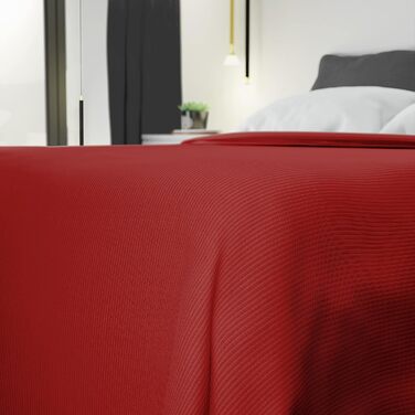 Покривало Byour3 для двоспального ліжка зі змішаної бавовни 230x275 см червоне