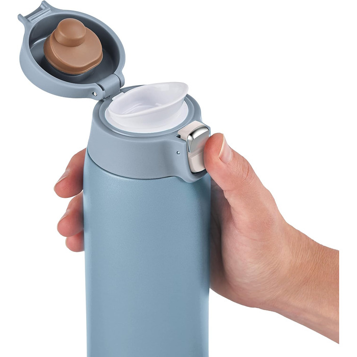 Термокружка Emsa N21518 Travel Mug Light | 0.4 л, нержавіюча сталь, 8 год гаряче/16 год холодне, BPA Free, блакитний колір