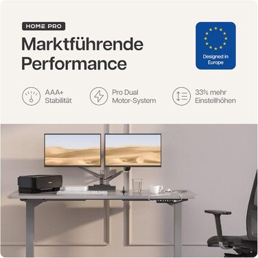 Електричний регульований стіл Desktronic з підйомним механізмом, білий (сірий), з сенсорним керуванням, висока вантажопідйомність