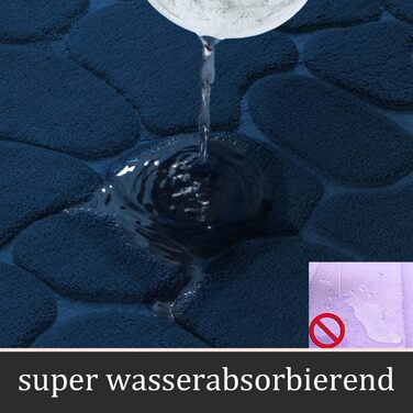 Набір килимків для ванної кімнати Chakme з 2 предметів, піна з ефектом пам'яті, не ковзає, можна прати, темно-синій, 5 упаковок