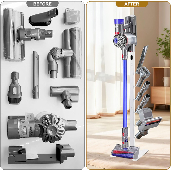 Підставка для пилососа OUTBROS для Dyson V15-V6, міцний металевий кронштейн, тримач для аксесуарів, білий