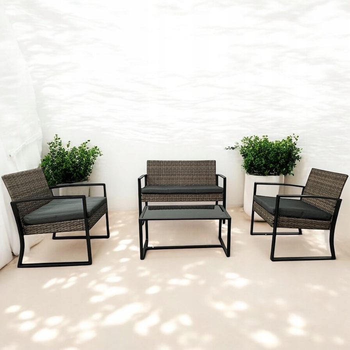 Комплект садових меблів NM-08 MTG, техноротанг, світло-коричневий