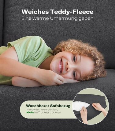 Двомісний диванчик для підліткової кімнати, компактний диван з масиву дерева, сірий колір, 130 см