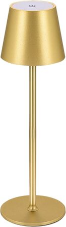 Бездротова лампа настільна LED з регулюванням яскравості та 3 колірними температурами, сенсорне керування, зарядка USB-C, для дому, відпочинку та кемпінгу (G1pack-gold)