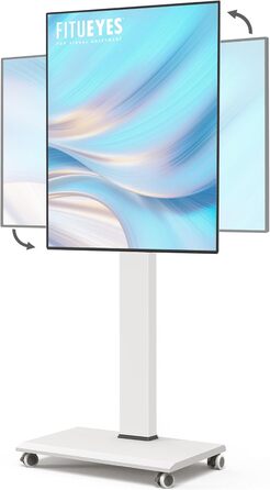 Підставка для телевізора FITUEYES на колесах, 32-75 дюймів, плазма/LCD/LED, білий, VESA 600x400 мм