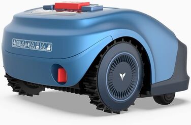 Робот-газонокосарка акумуляторна з Wi-Fi, Bluetooth і мобільним додатком, для газонів до 600 м², акумулятор 4400 мАг, станція зарядки, сенсор дощу, захист від крадіжки (синій)