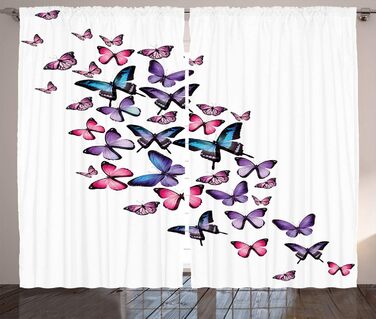 Штора-метелик, Жіночі крила, 280x175 см, синій/фіолетовий