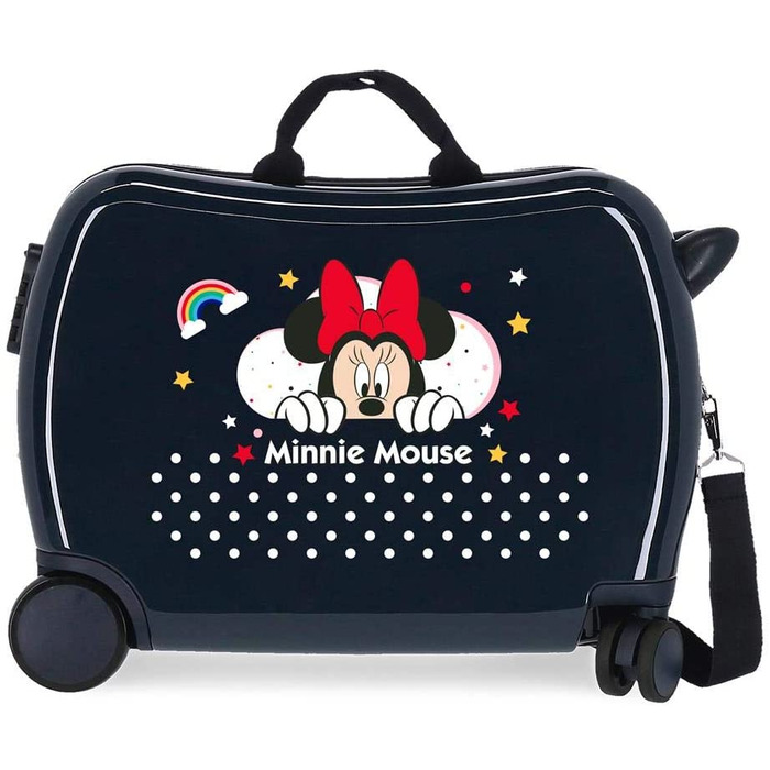 Дитячий валізу Disney Minnie Rainbow, синій, 50 х 38 х 20 см, жорсткий, з АБС-пластика, Бічна застібка з комбінацією цифр, 34 л, 2,98 кг